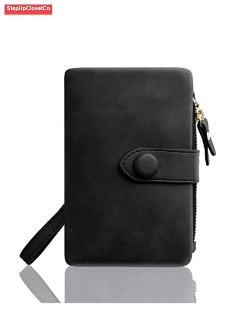 Small Bifold Leather Wallet RFID Blocking Wristlet Card Holder ID Window Coin